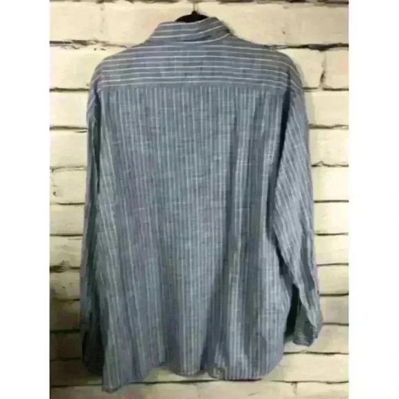 Timberland Men's Blue/White Striped Button Down Long Sleeve Shirt Size XL - Picture 2 of 10